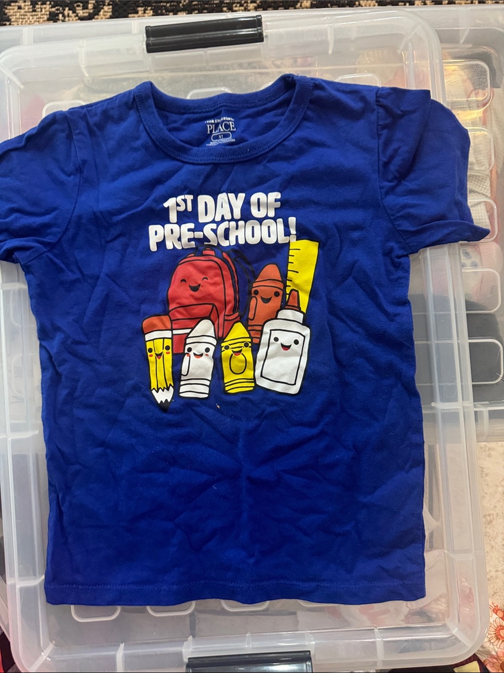 The Childrens Place Blue "1st Day of Pre-School" Kids T-Shirt